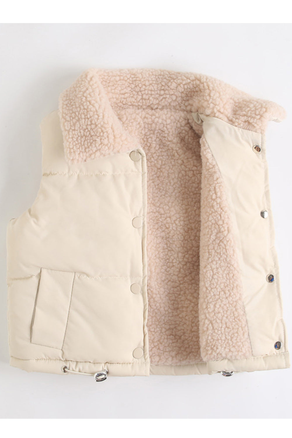Kids Boys Sleeveless Thin Winter Snap Button Solid Pattern Collar Neck Cute Vest Jacket