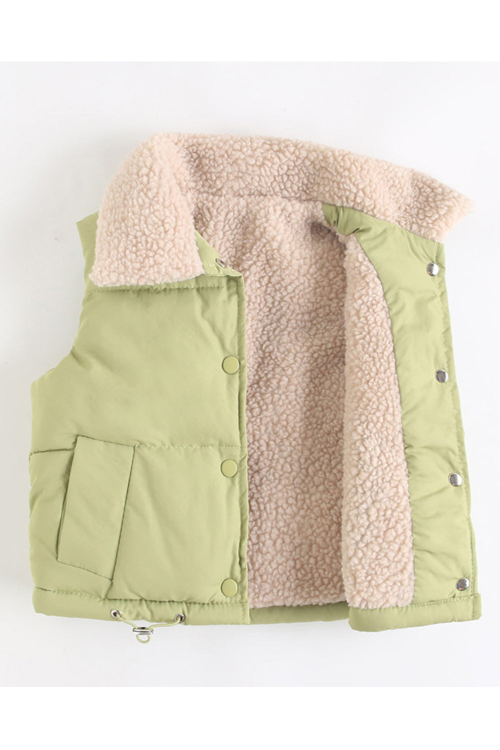 Kids Boys Sleeveless Thin Winter Snap Button Solid Pattern Collar Neck Cute Vest Jacket