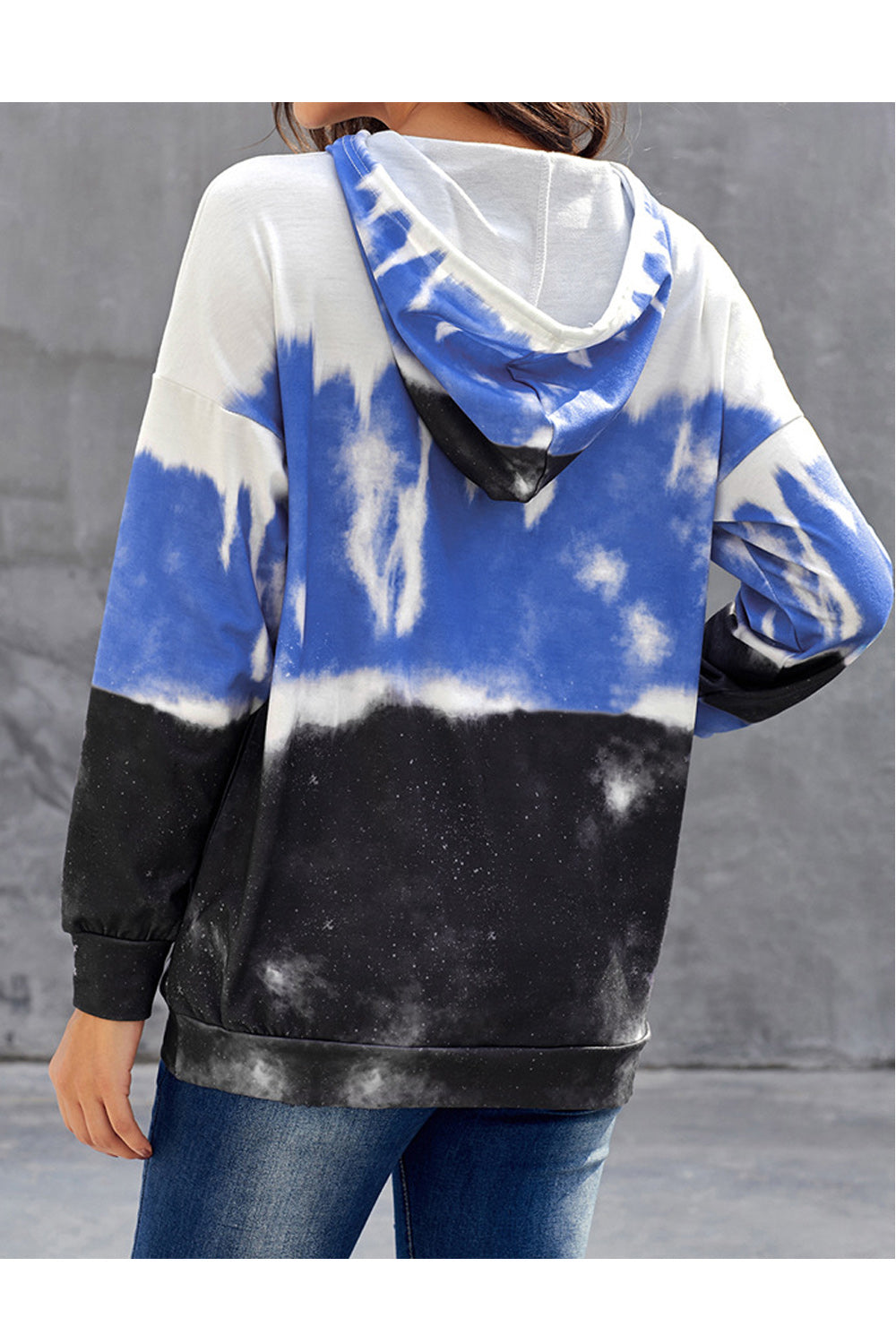 Women Charming Contrast Colored Hooded Neck Long Sleeve Sweatshirt