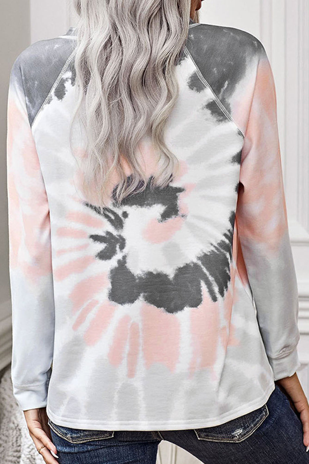 Women Fashionable Dying Printed Warm Sweatshirt