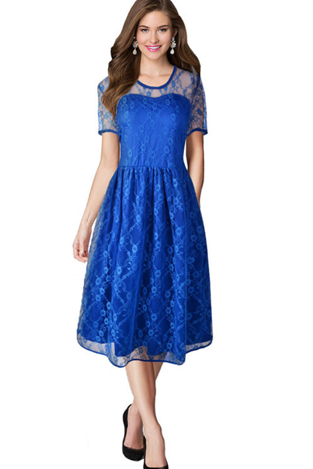 Women Halter Style Skirt Lace Dress