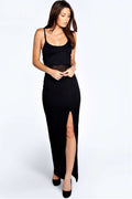 Women's Sleeveless Long Party Dress Black