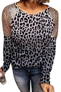 Women Stylish Sequin Contrast Long Sleeve Sweatshirt