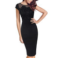 Women Lace Shoulder Dress