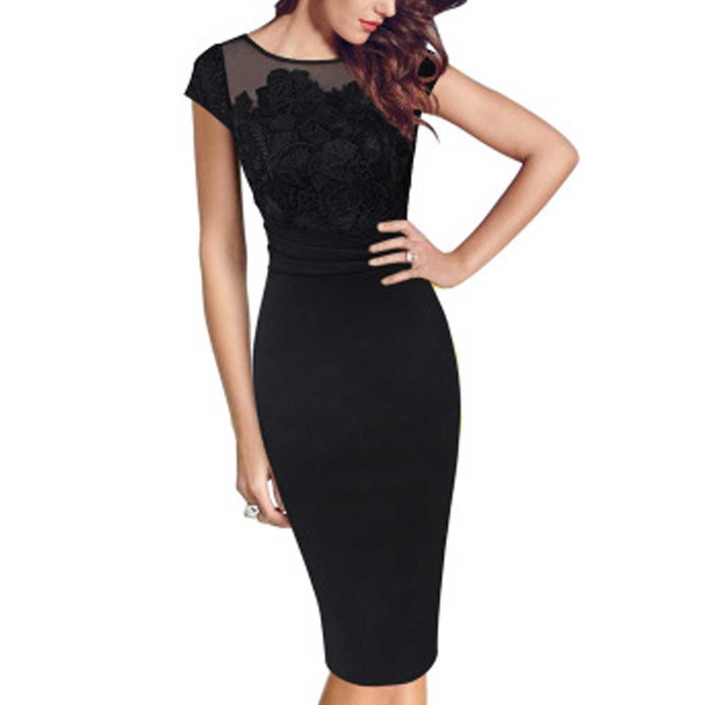 Women Lace Shoulder Dress