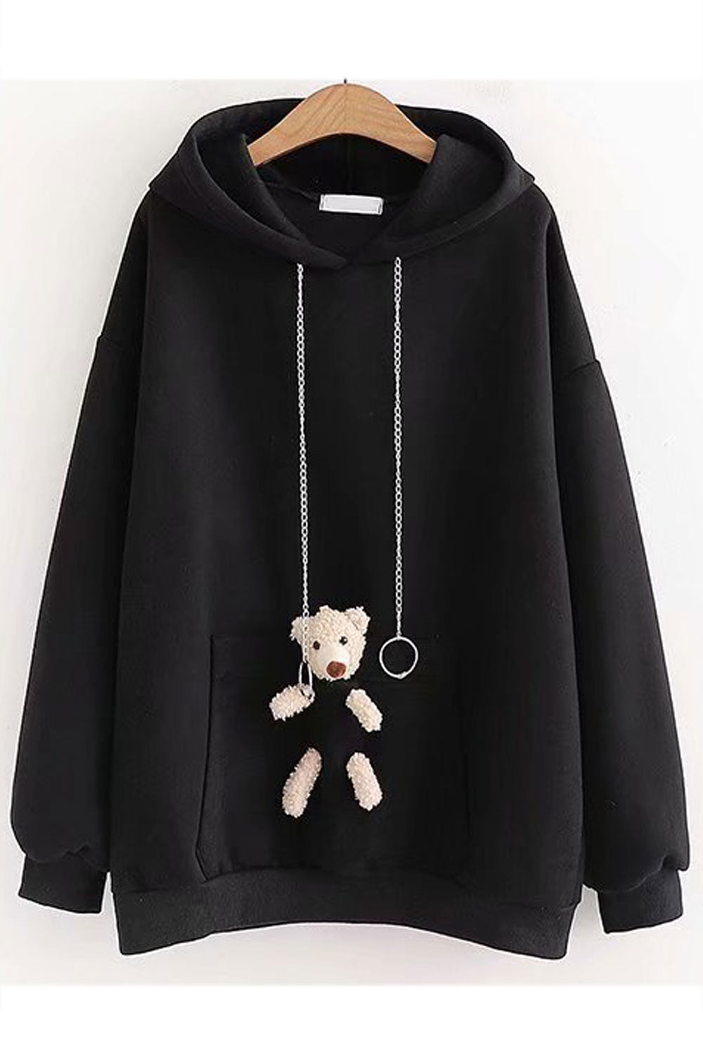Women Solid Colored Long Sleeve Pocket Styled Hoodie