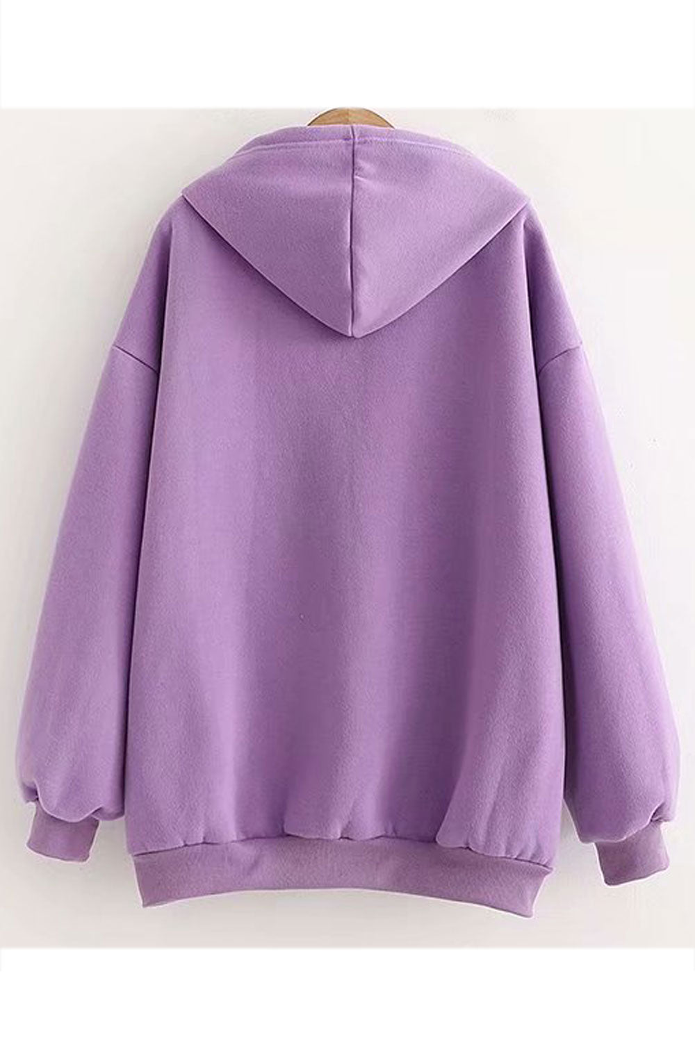 Women Solid Colored Long Sleeve Pocket Styled Hoodie