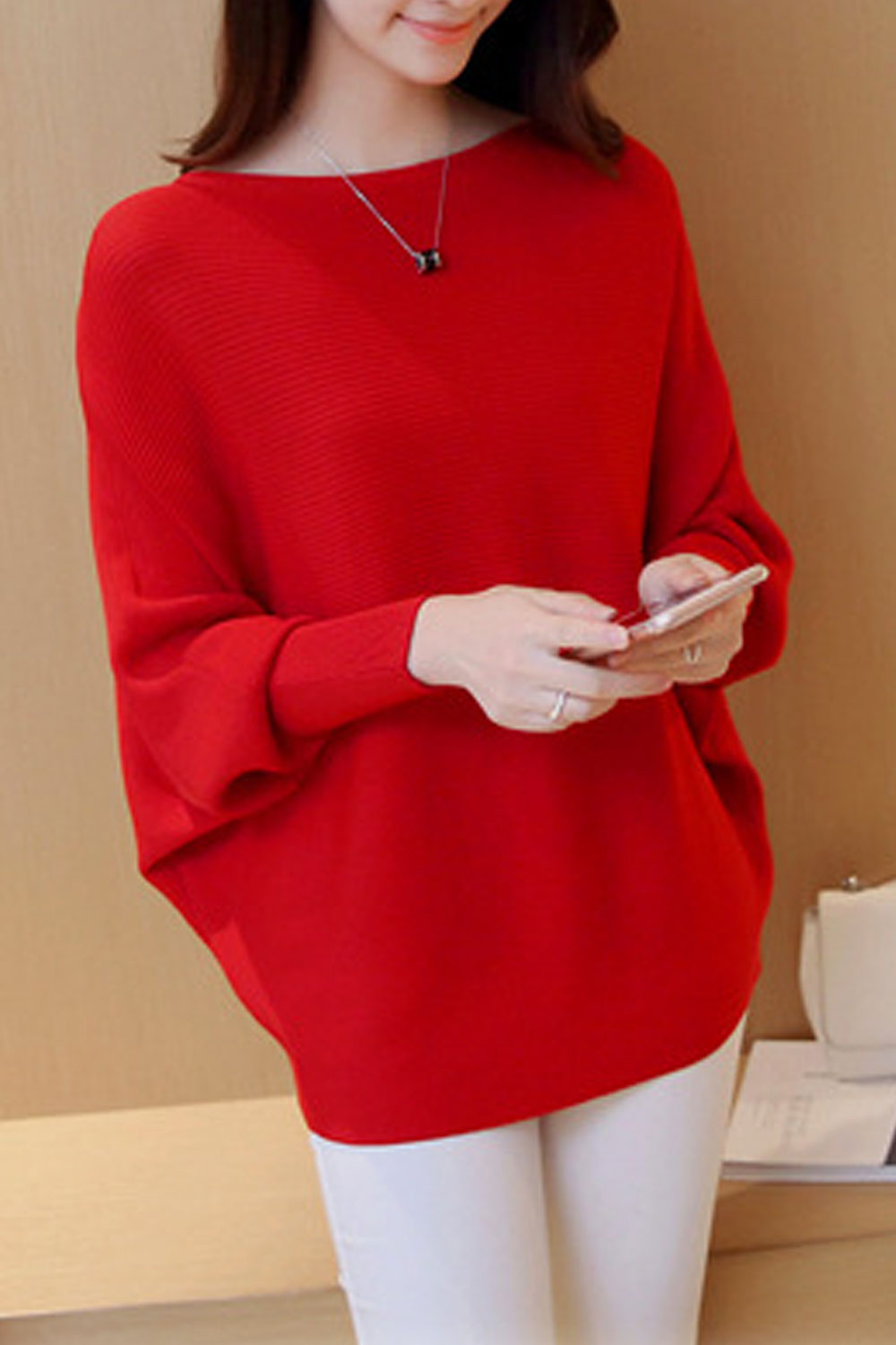 Women Awesome Bat Style Long Sleeve Warm Sweater
