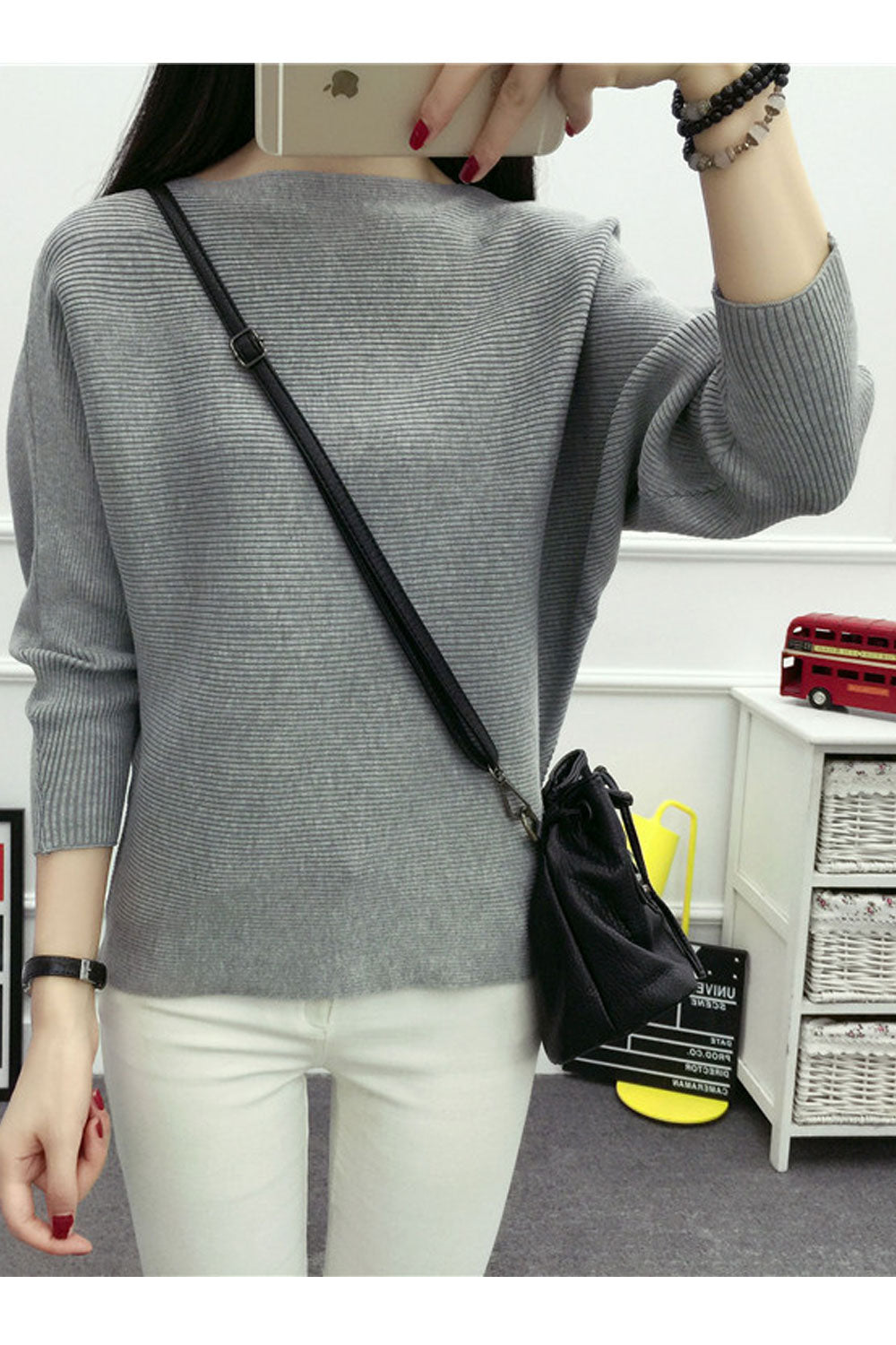 Women Awesome Bat Style Long Sleeve Warm Sweater