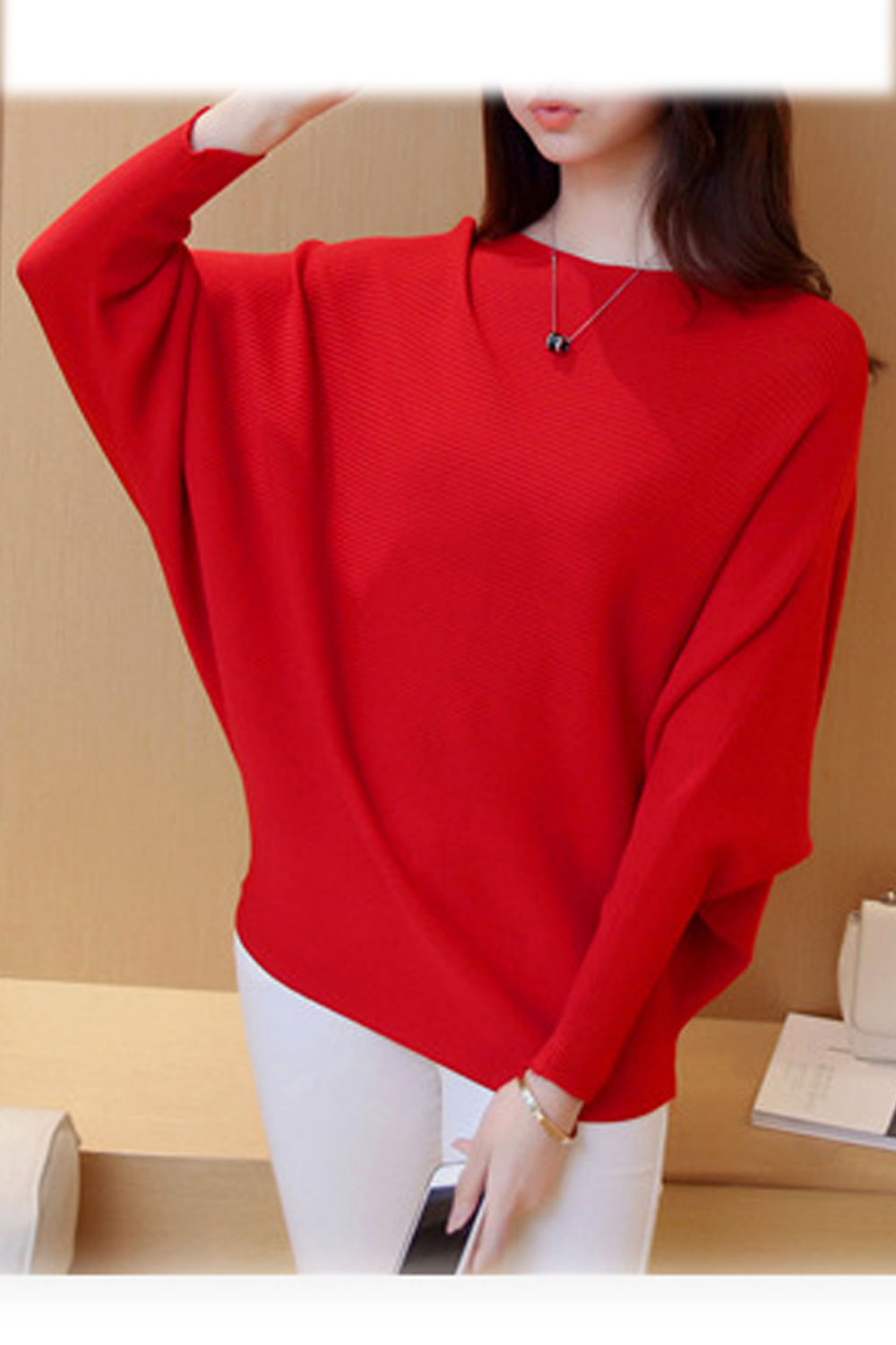 Women Awesome Bat Style Long Sleeve Warm Sweater