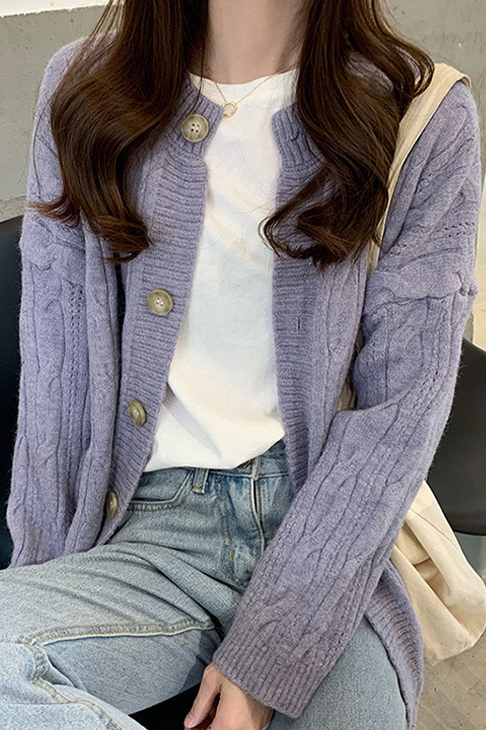 Women Beautiful Ruffle Decoration Thick & Warm Cardigan