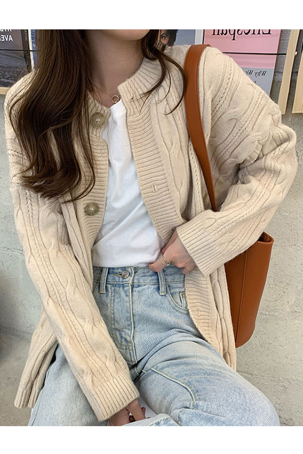 Women Beautiful Ruffle Decoration Thick & Warm Cardigan