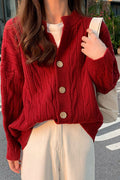 Women Beautiful Ruffle Decoration Thick & Warm Cardigan
