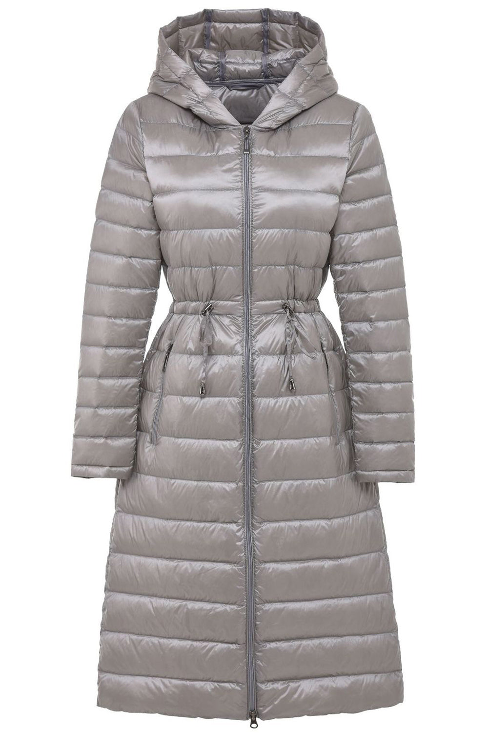 Women Hooded Neck Elegant Solid Colored Long Sleeve Warm Padded Jacket