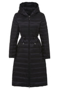 Women Hooded Neck Elegant Solid Colored Long Sleeve Warm Padded Jacket