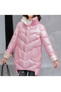 Women Stand Collar Neck Beautiful Solid Colored Zip Closure Padded Jacket