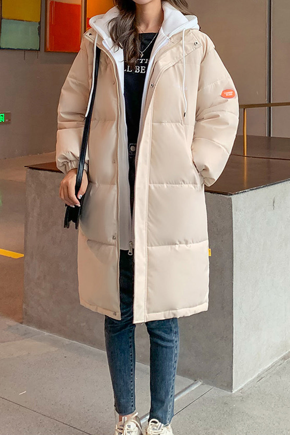 Women Charming Knee Long Cotton Padded Winter Jacket