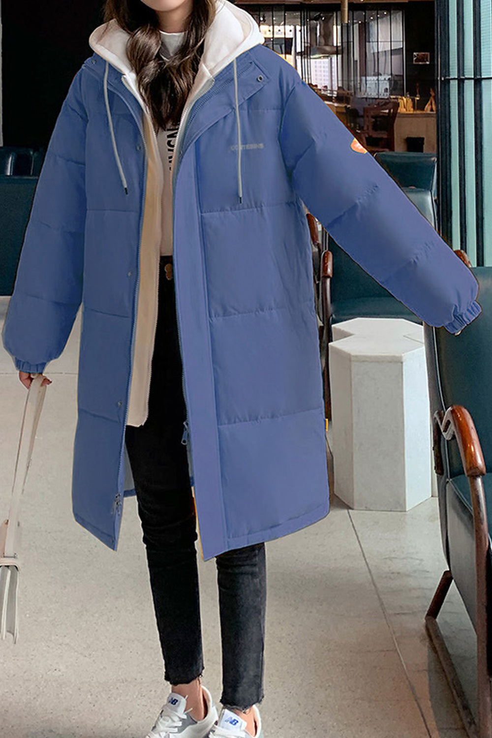 Women Charming Knee Long Cotton Padded Winter Jacket