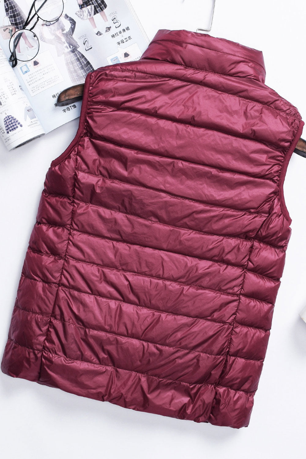 Women Breathable Solid Colored Warm Sleeveless Padded Vest