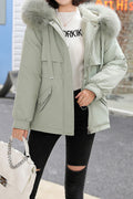 Women Soft Solid Colored Winter Padded Casual Zip Up Jacket