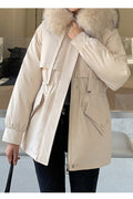 Women Loose Big Collar Cotton Padded Winter Jacket