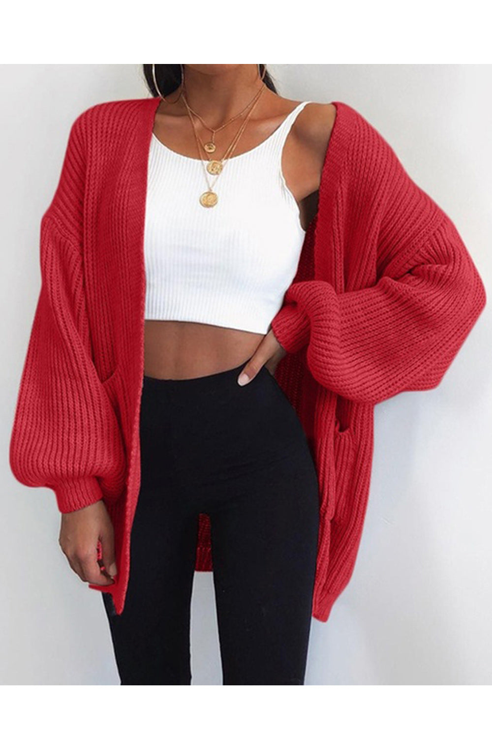 Women Winter Thick Solid Colored Amazing Cardigan