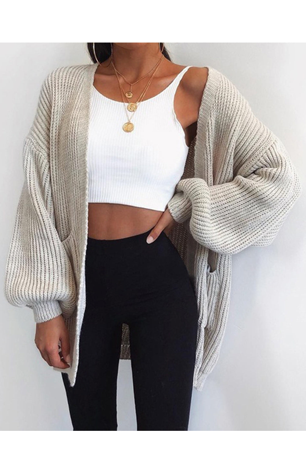Women Winter Thick Solid Colored Amazing Cardigan