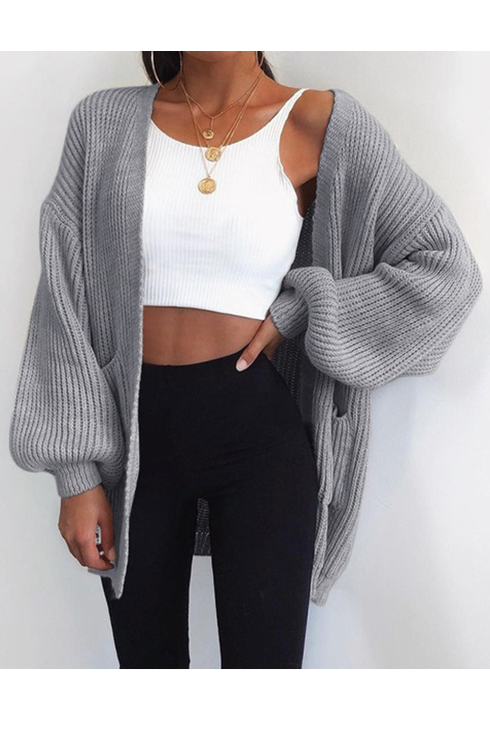 Women Winter Thick Solid Colored Amazing Cardigan