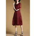 Women flower lace knee length special occasion dress