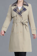 Women Trendy Long Sleeve V-Neck Solid Color Casual Coat