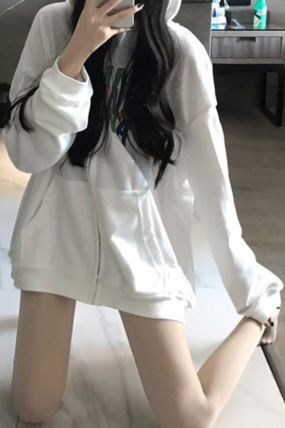 Women Trendy Cartoon Printed Long Sleeve Warm Hoodie