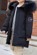 Kids Boys Elegant Solid Pattern Flap Pockets Superb Long Sleeve Wind Breaker Jacket