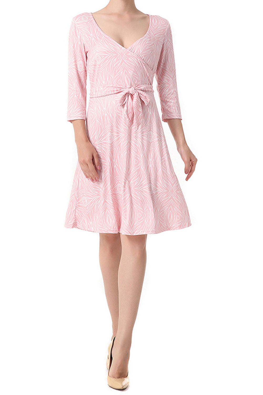 Women Deep Neck Printed Short Dress