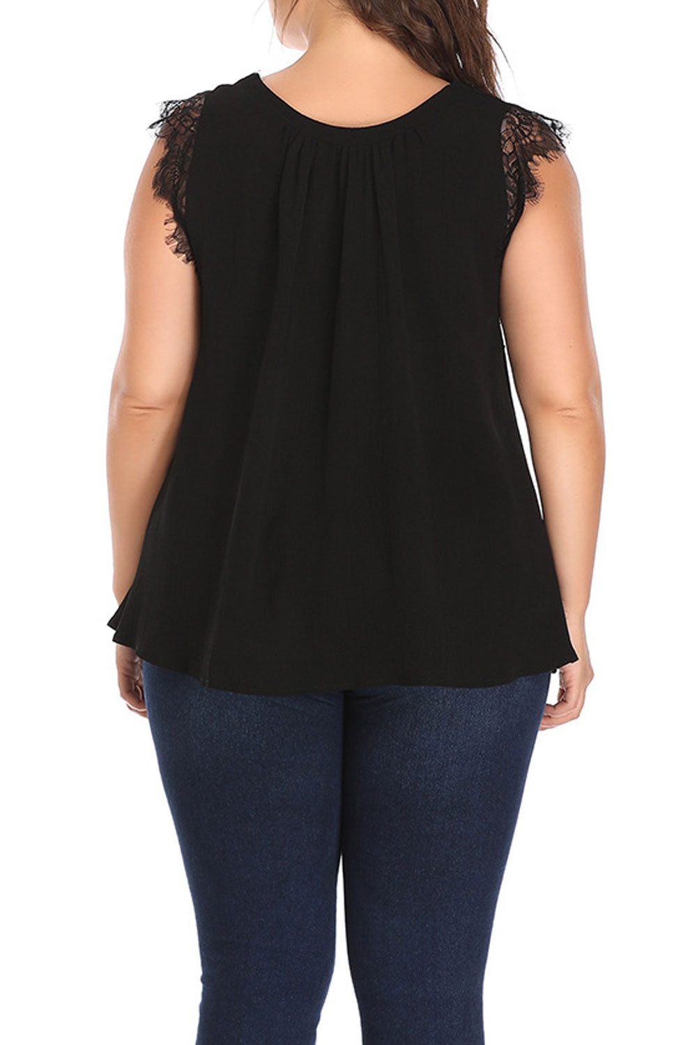 Women Plus Size Crochet Lace Loose Top