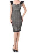 Women Deep Neck Ruffled Bodycon Dress