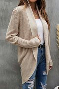 Women Relax Fit Front Open Delightful Solid Colored Long Sleeve Comfortable Wind Breaker Cardigan