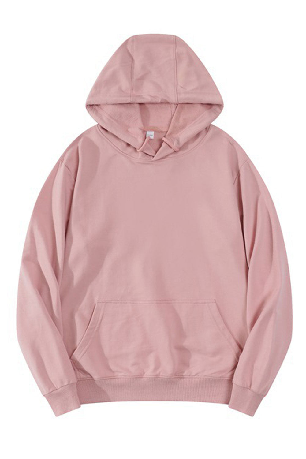 Women Simple Solid Colored Pullover Long Sleeve Flexible Winter Cozy Hoodie