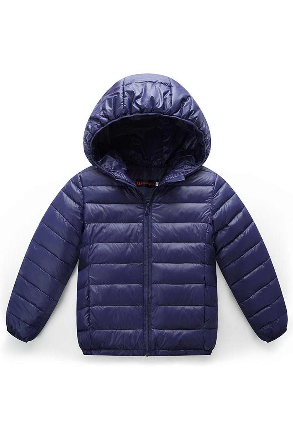 Kids Boys Winter Wind Poof Hood Neck Modern Solid Colored Pocket Styling Jacket