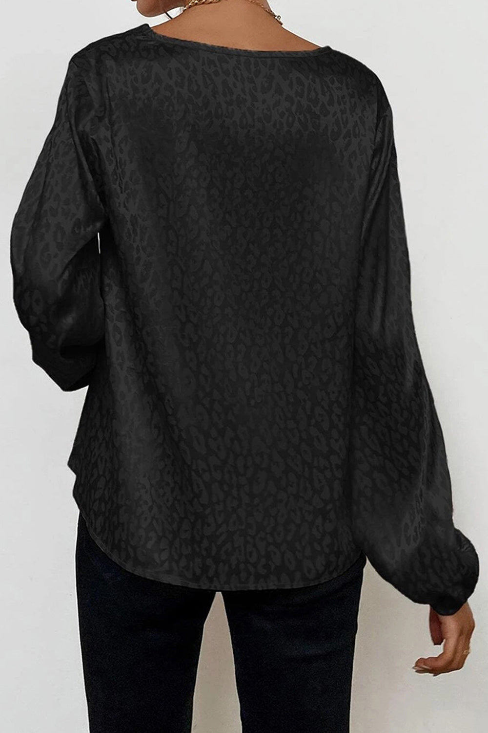 Women Magnificent Solid Pattern Loose Long Sleeve V-Neck Relax Fit Pullover Casual Shirt