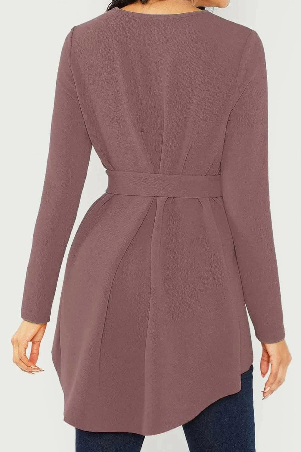 Women Restful Long Sleeve Easy Round Neck Tremendous Solid Colored Winter Casual Pullover Shirt