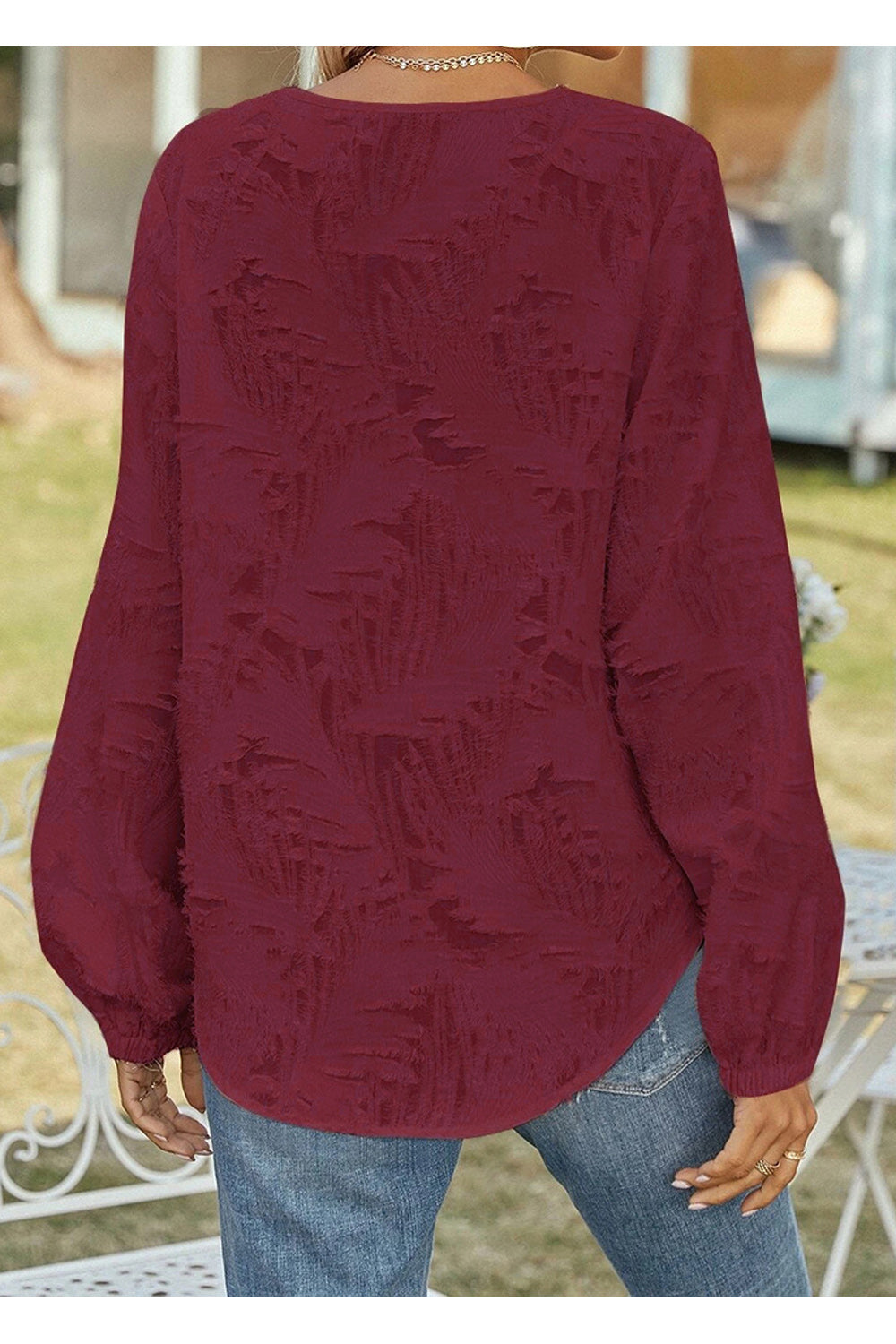 Women Fabulous Solid Colored Thick Long Sleeve V-Neck Amazing Casual Shirt