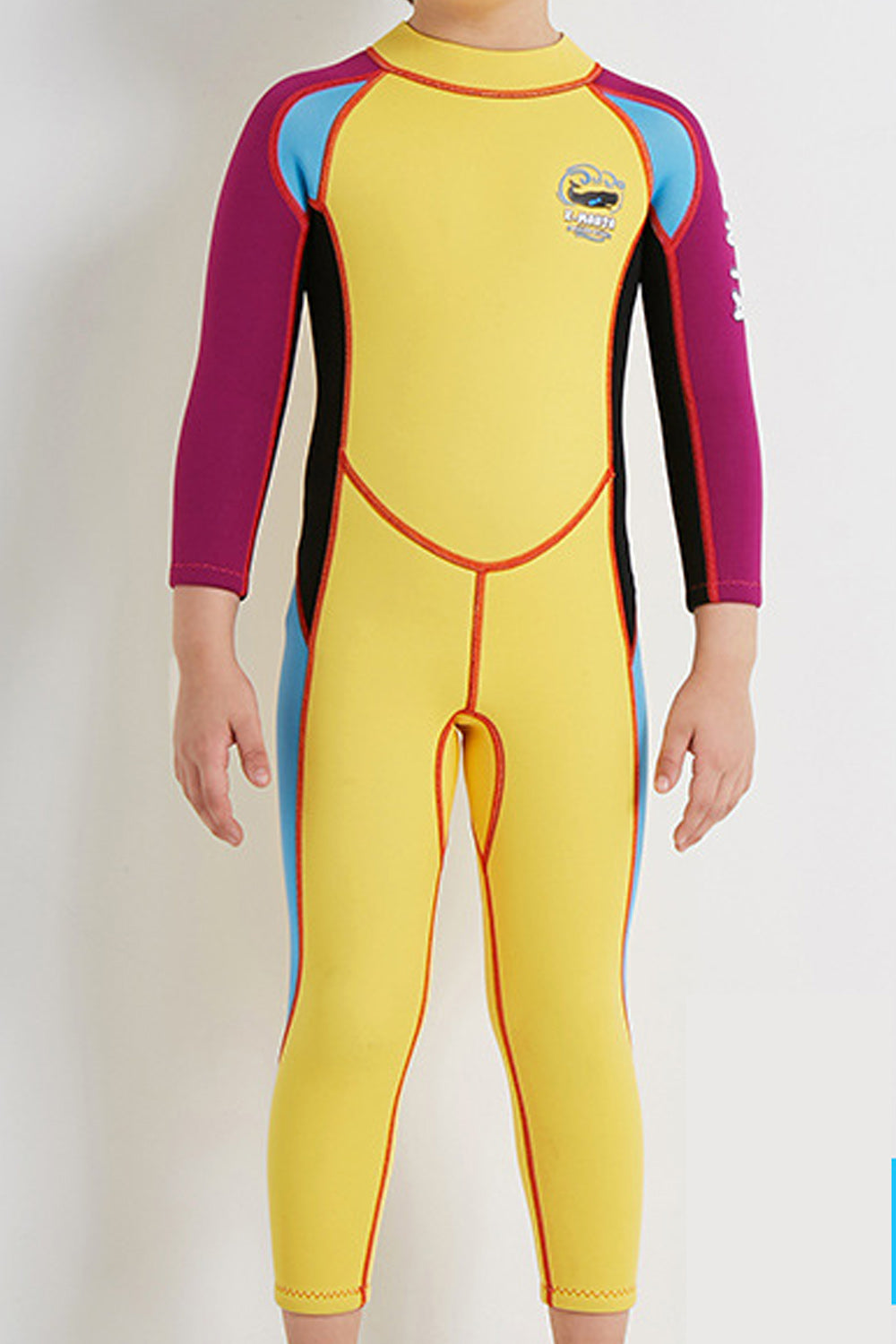 Kids Boys Awesome Printed Pattern Slim Fit Long Sleeve Round Neck Breathable Swimwear