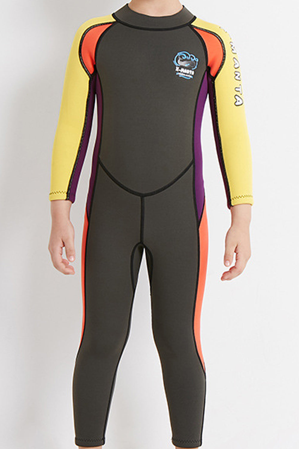 Kids Boys Awesome Printed Pattern Slim Fit Long Sleeve Round Neck Breathable Swimwear