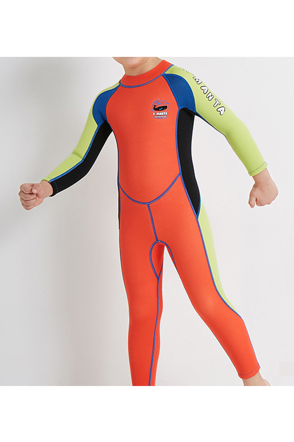 Kids Boys Awesome Printed Pattern Slim Fit Long Sleeve Round Neck Breathable Swimwear