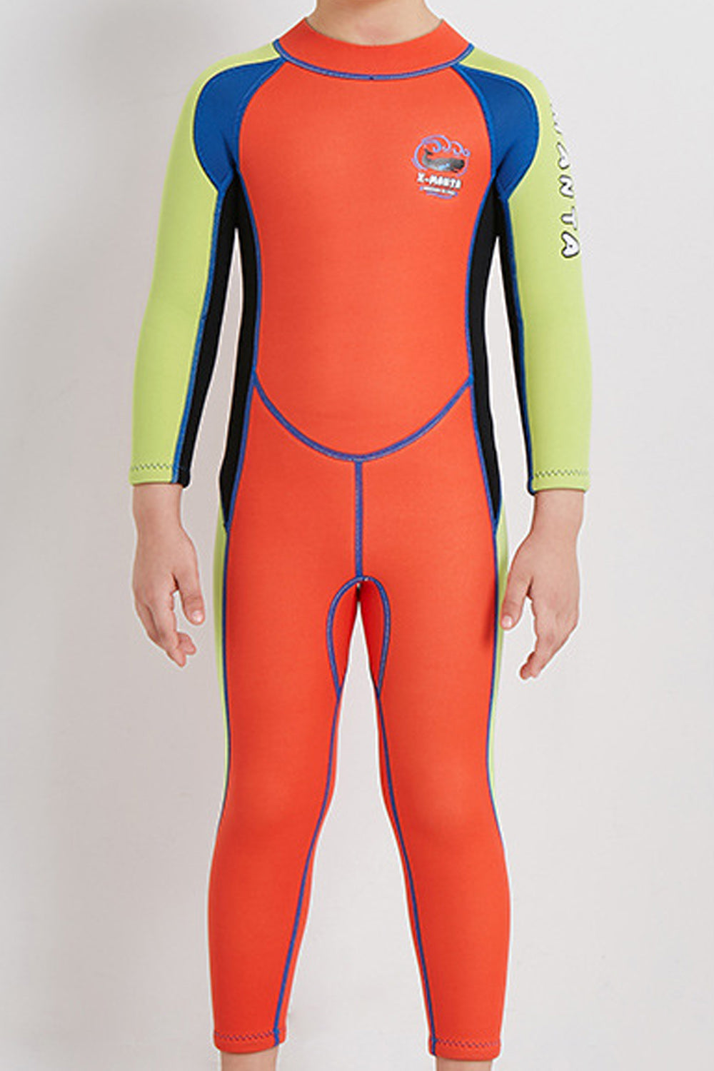 Kids Boys Awesome Printed Pattern Slim Fit Long Sleeve Round Neck Breathable Swimwear