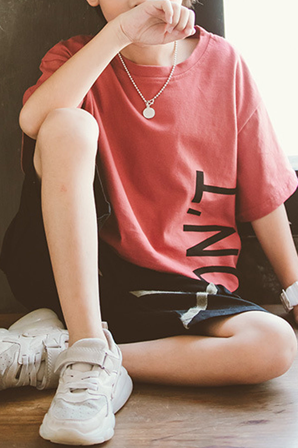 Kids Boys Stylish Cartoon Printed Round Neck Loose Ventilated Summer Outfit Set
