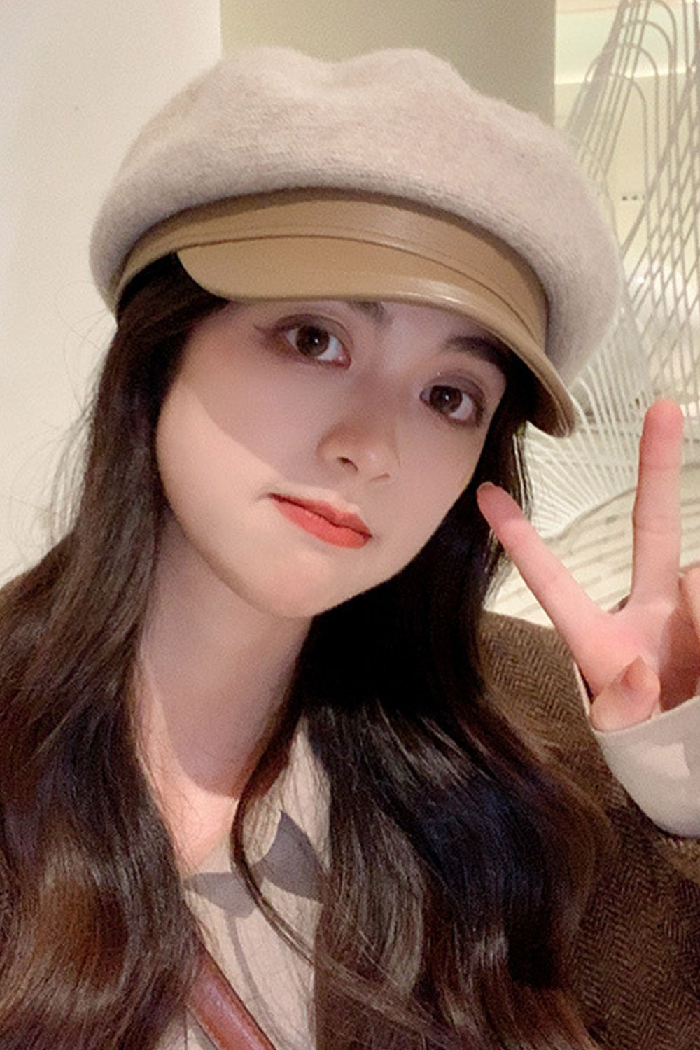 Women Casual Winter Warm Solid Colored Ear Muffs Beret Hat