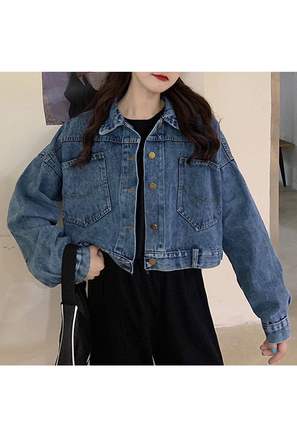 Women Alluring Loose Long Sleeve Fabulous Winter Wind Proof Denim Jacket