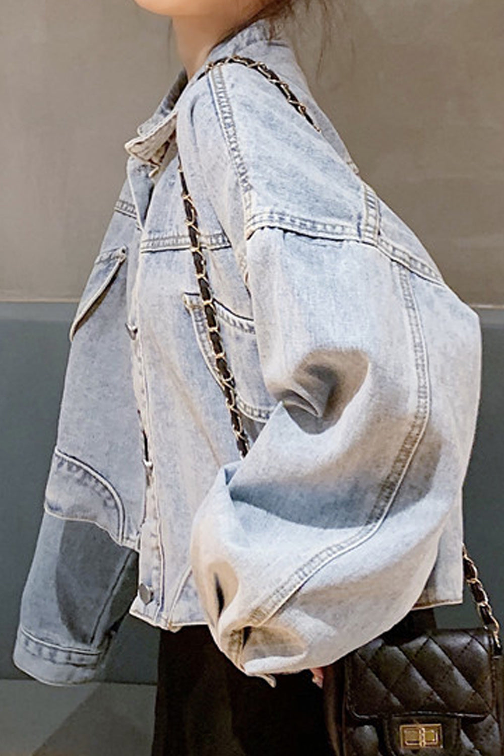 Women Outstanding Loose Long Sleeve Trendy Awesome Casual Denim Jacket