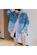 Women Elegent Solid Colored Thick Long Sleeve Easy Collar Neck Flap Pockets Button Closure Winter Denim Jacket